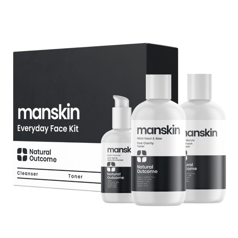 Natural Outcome Mens Man Skin Kit - 3 Step Daily Regimen Set 3 oz Gift Set Skin Care 753122943297
