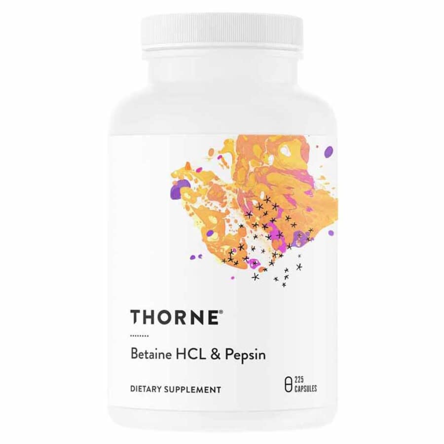 Thorne Betaine HCL & Pepsin 225 Capsules Bath & Body 693749415022