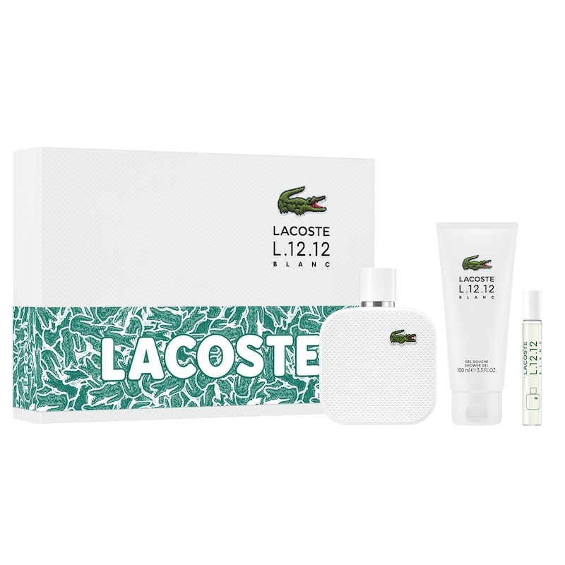 Lacoste Mens L.12.12 Blanc Gift Set Fragrances 3386460156837