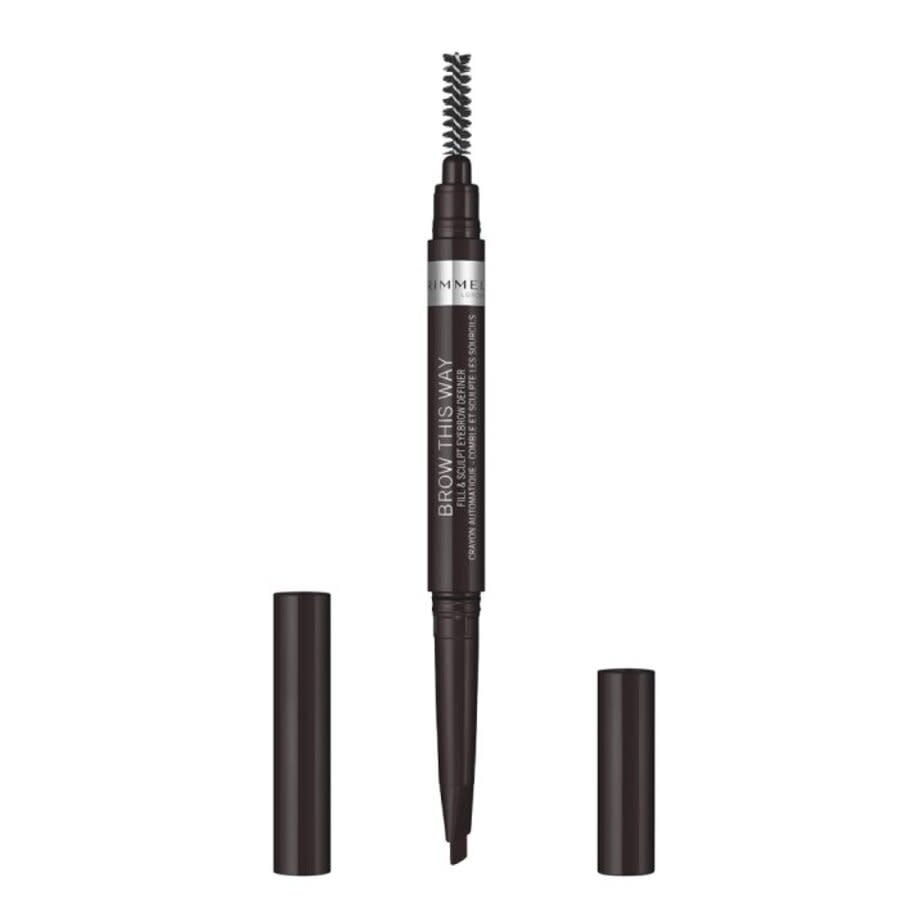Rimmel London Ladies Brow This Way Filler & Fixer Eyebrow Definer 0.0088 oz No. 004 Soft Black Makeup 3614225118128