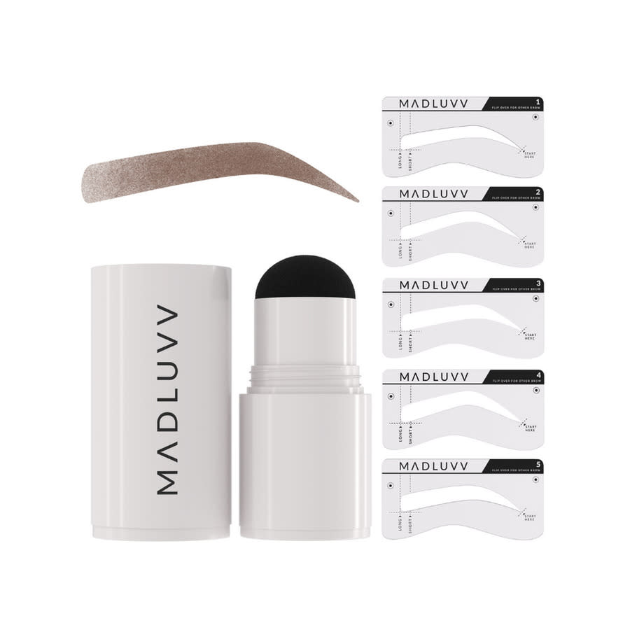 Madluvv Ladies Brow Stamp Kit 1 oz Medium Brown Gift Set Makeup 632726057497