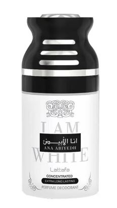 Lattafa Unisex I Am White Deodorant 6.7 OZ Fragrances 6291107454375