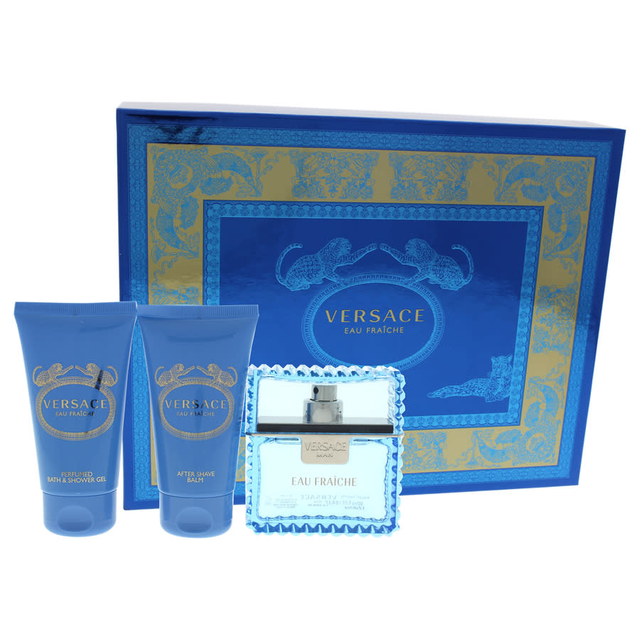Versace Man Eau Fraiche by Versace for Men - 3 Pc Gift Set 1.7oz EDT Spray, 1.7oz Bath and Shower Gel, 1.7oz After Shave Balm