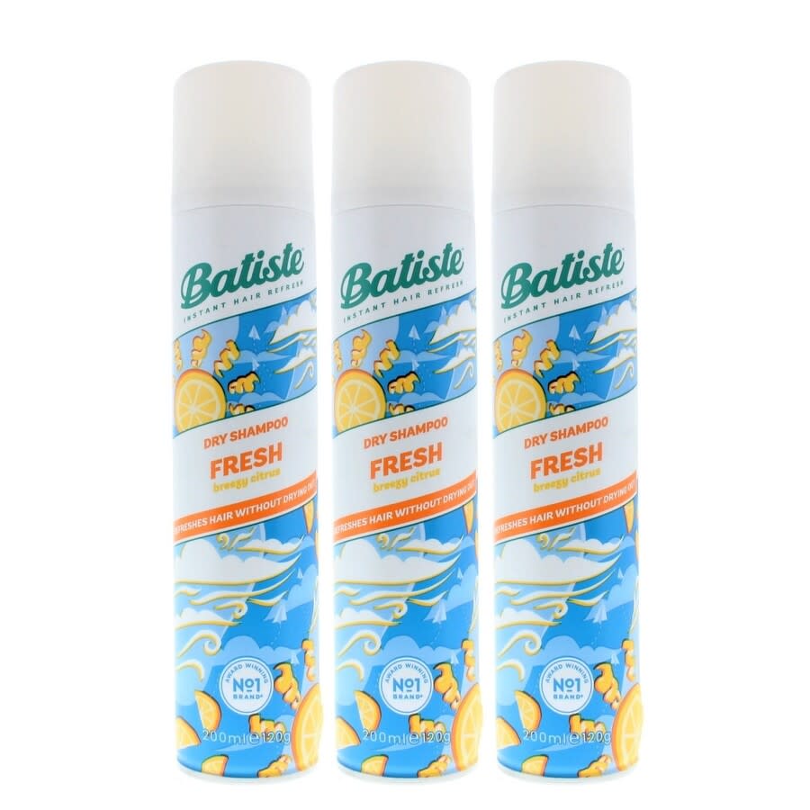 Batiste Instant Hair Refresh Dry Shampoo Fresh Breezy Citrus 200ml (3 PACK)