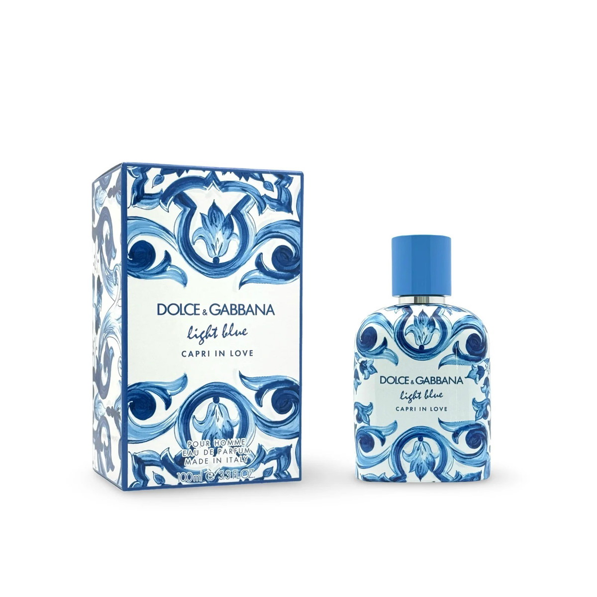 Dolce and Gabbana Mens Light Blue Capri In Love EDP Spray 3.4 oz Fragrances 8054754407280