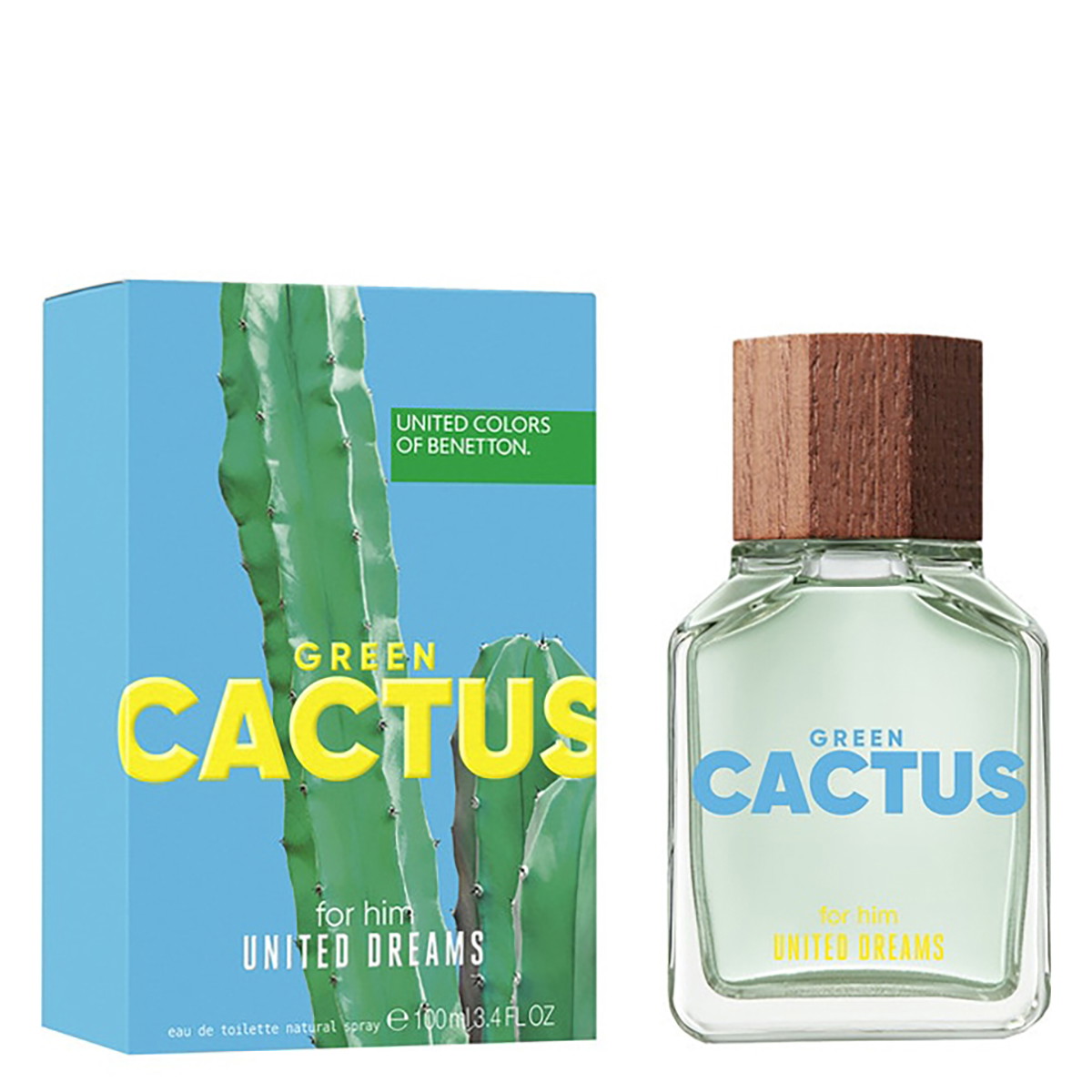 Benetton Mens Green Cactus EDT 3.4 oz Fragrances 8433982024078