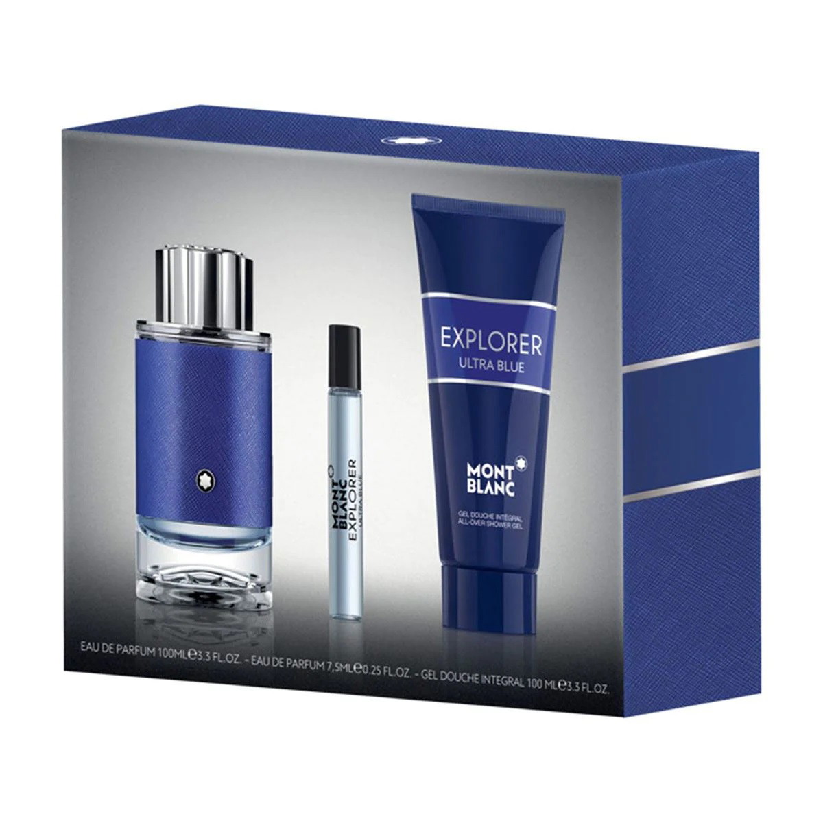 MontBlanc Mens Explorer Ultra Blue Gift Set Fragrances 3386460130608
