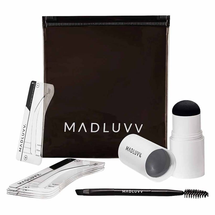 Madluvv Ladies Brow Stamp & Shaping Kit 1 oz Dark Grey Gift Set Makeup 850039252792