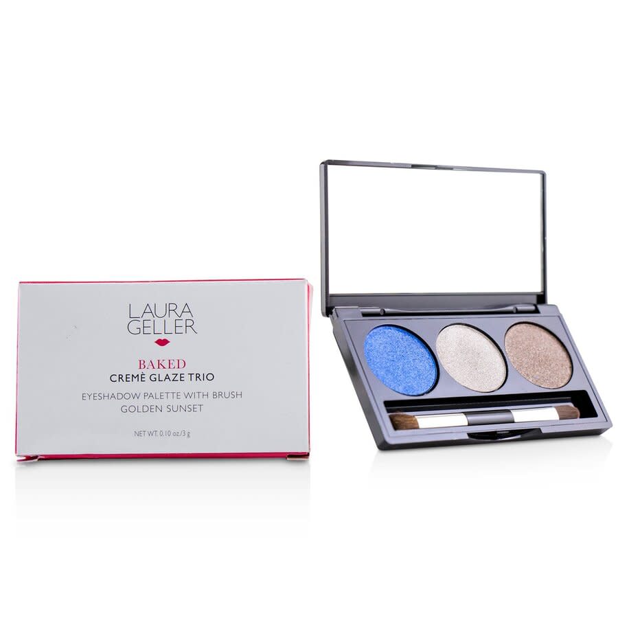 Baked Cream Glaze Trio Eyshadow Palette With Brush - Sandy Lagoon