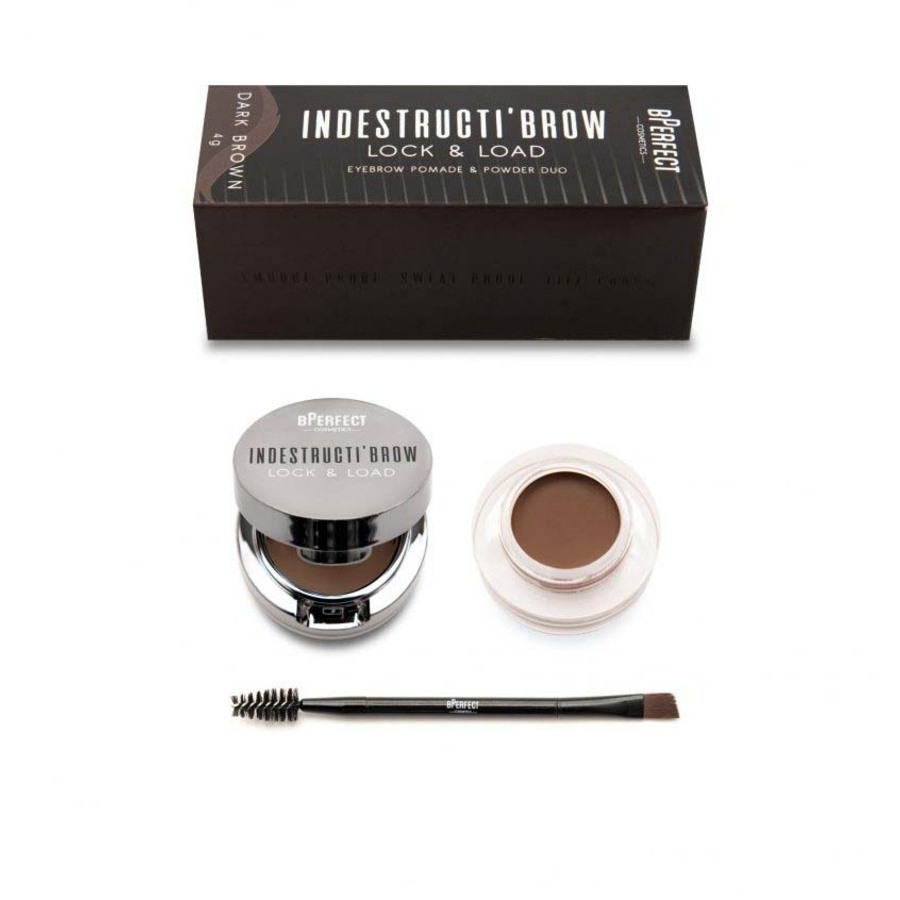 BPerfect Cosmetics Ladies Indestructi'brow Lock & Load Eyebrow Pomade & Powder Duo 4 oz Dark Brown Makeup 793618273668