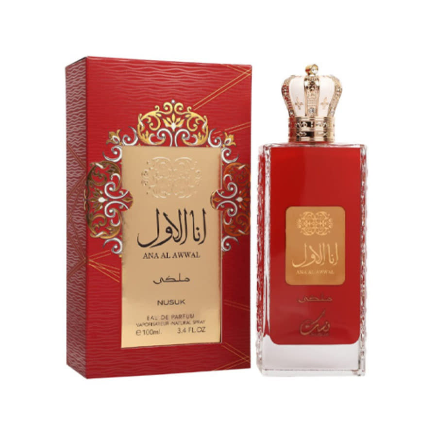 Nusuk Mens Ana Al Awwal Malaki Red EDP Spray 3.4 oz Fragrances 6291108739341