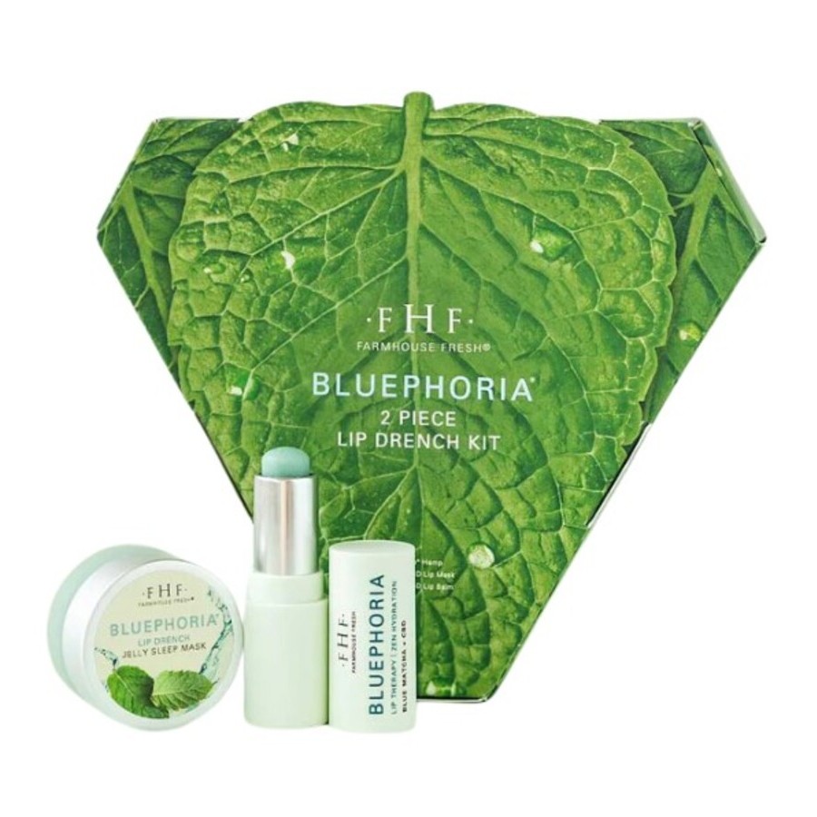 Farmhouse Fresh Bluephoria 2 Piece Lip Drench Kit 2 oz Gift Set Skin Care 813439013769