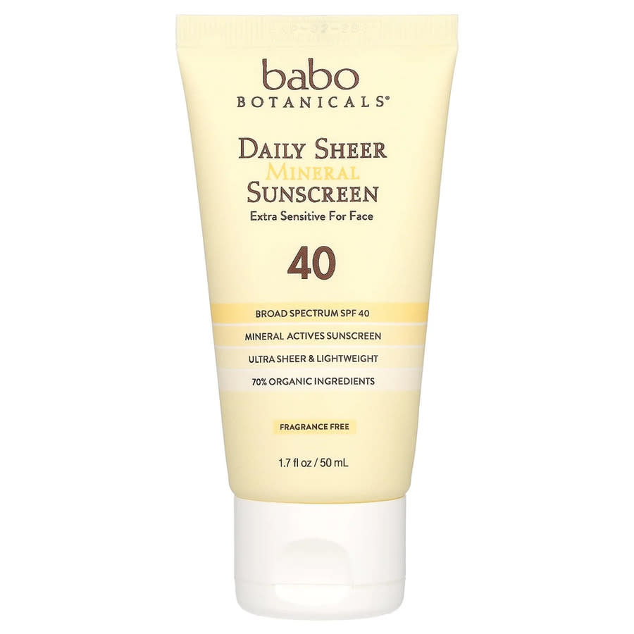 Babo Botanicals Daily Sheer Non-Nano Zinc SPF 40 Fragrance Free Mineral Sunscreen 1.7 oz Bath & Body 899248002040